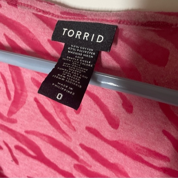 Torrid Pink Zebra Burnout Tank Top Size 0 / Large - Picture 4 of 6